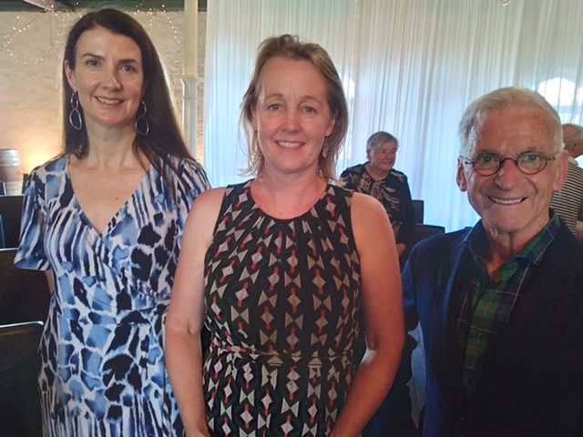 Conservatorium staff, Dr Anna Goldsworthy and Dr Helen Ayers, with ABC presenter Stephen Watkins
