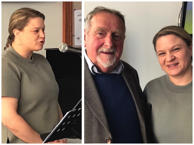 Dr Anna Nürnberger with Peter Mickan at Barossa German Language Kaffee und Kuchen, Sept 2025
